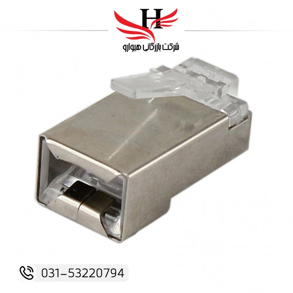 سوکت شبکه Cat6 Rj45 فلزی Sftp ضد نویز (تکی)